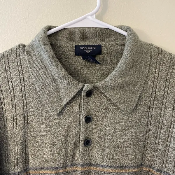 Dockers Grandpa Knit Sweater Academic Nerd Preppy Mature Fall‎ Top Women Large - Image 2