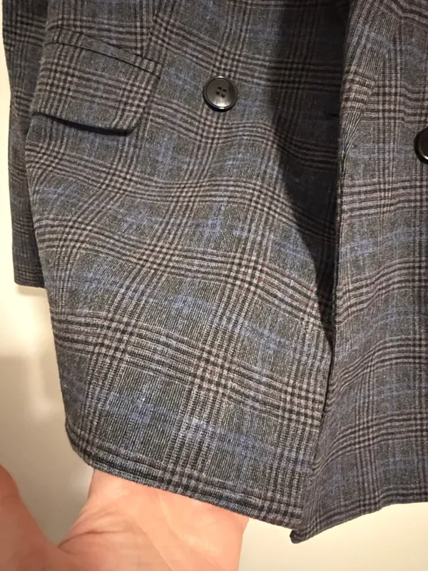Madewell The Rosedale Blazer Women's 8 Gray Blue Plaid Wool Blend Jacket Classic - Image 9