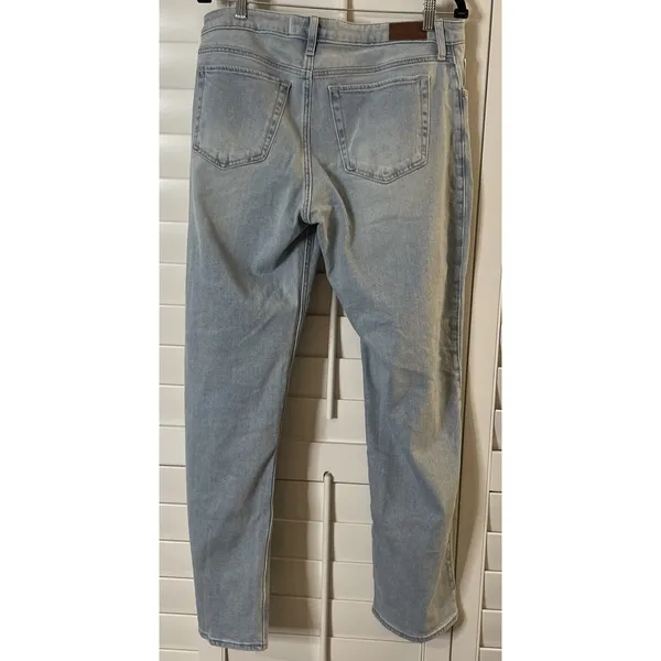 Hollister Womens 13R Curvy Low-Rise Dad Jean Light Blue Distressed‎ Stretch NEW - Image 2