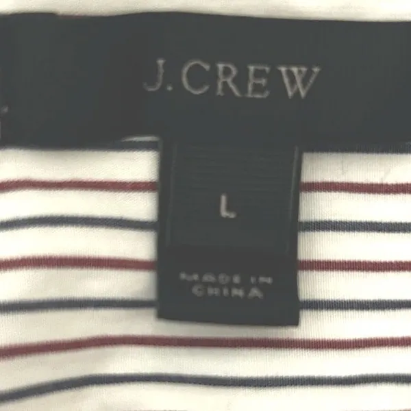 J Crew Womens Peasant Boho Cottage Top L Stripe Embroidered‎ Tie Back Parisian - Image 6