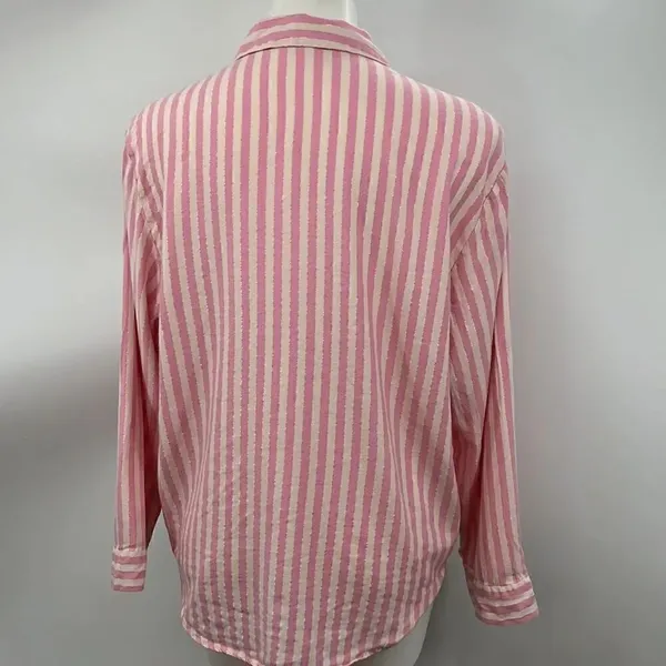 Victoria’s Secret long sleeve pink striped pajama top - Image 8