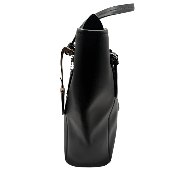 Coach Purse Black‎ Peyton Saffiano Leather Zip Top Tote Shoulder Bag Logo Charm - Image 2