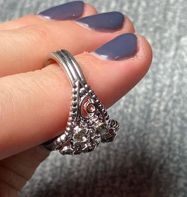 Zirconium Ring Sz. 5 Silver - Image 5