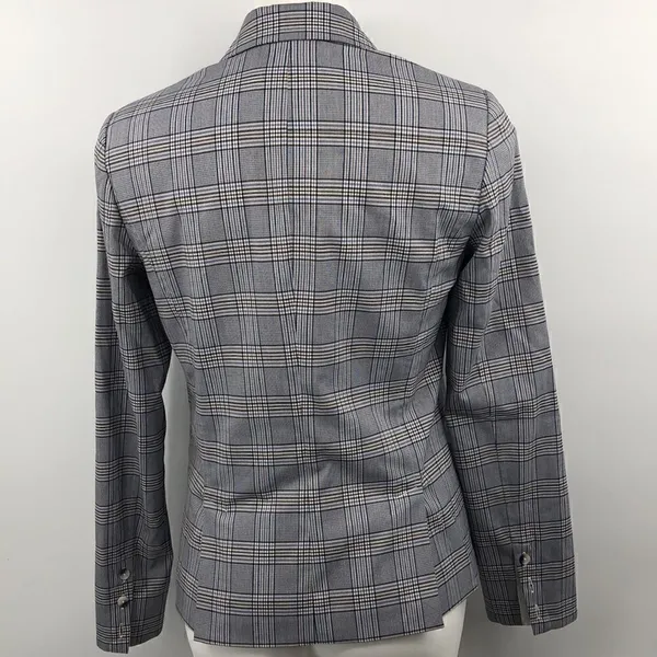 Ecru long sleeve plaid one button small blazer - Image 7