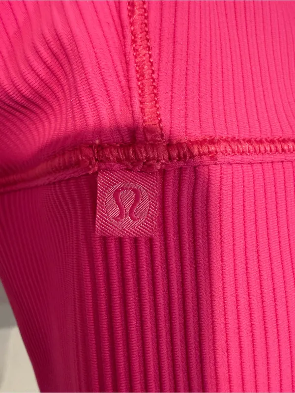 Lululemon Sonic Pink Ribbed Power Pivot‎ Crop Tank Top - Image 4