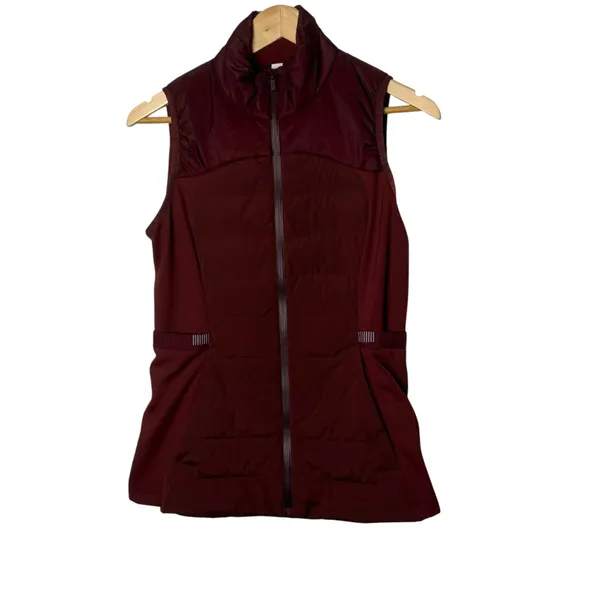 Lululemon Down For It Vest Red Merlot - Image 2