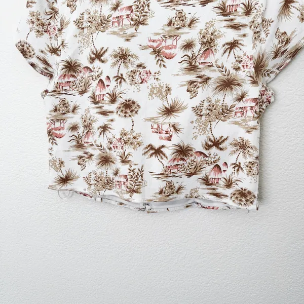 [Abercrombie & Fitch] Tropical Toile Print Sweetheart Neck Crop Top Size Large L - Image 10