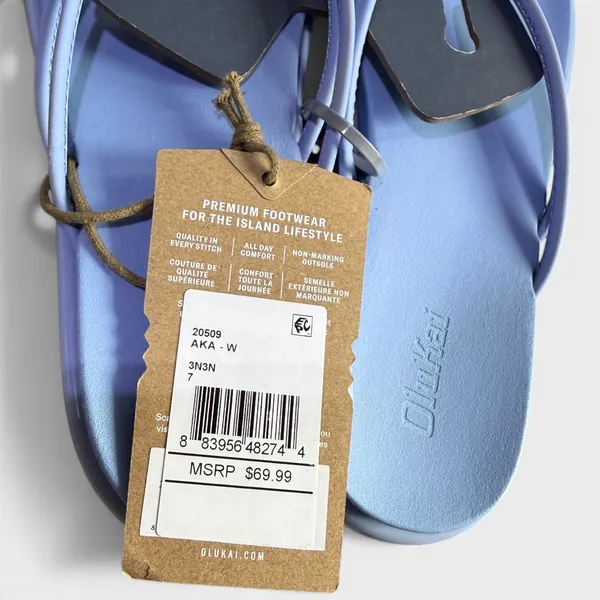 OluKai Aka Womens Thong Sandals Cloud Blue Water Friendly Size 7 New - Image 10