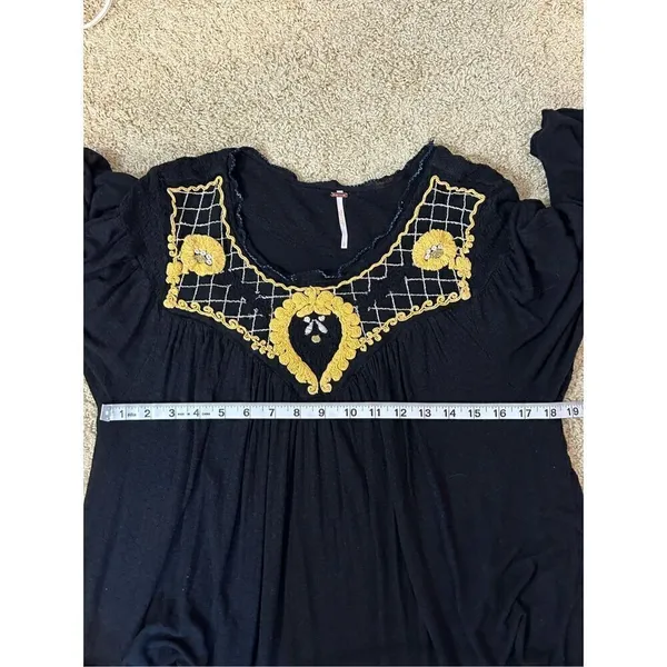 Free People Crepe Crop 3/4 Sleeve‎ Blouse size L BIN O - Image 10