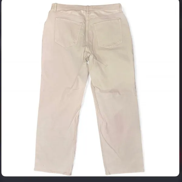 Abercrombie Curve Love 90s Relaxed Jean 33/16R Cream Faux Leather NWT - Image 2
