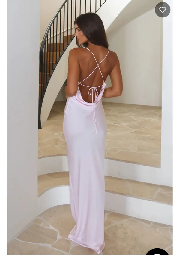 White Fox Over My Head Maxi Dress Baby Pink - Image 2