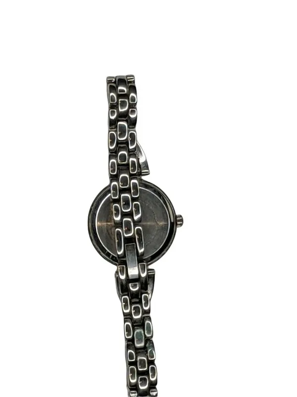 Silver Link Bracelet Womens Watch With Elegant Face & Novelty Band Design A384 - Image 2