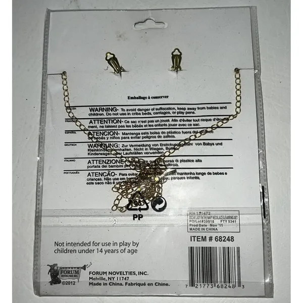 Forum Novelties Lady In The Navy Earrings Necklace Set Halloween Costume Accessory Adult Cosplay - Image 2