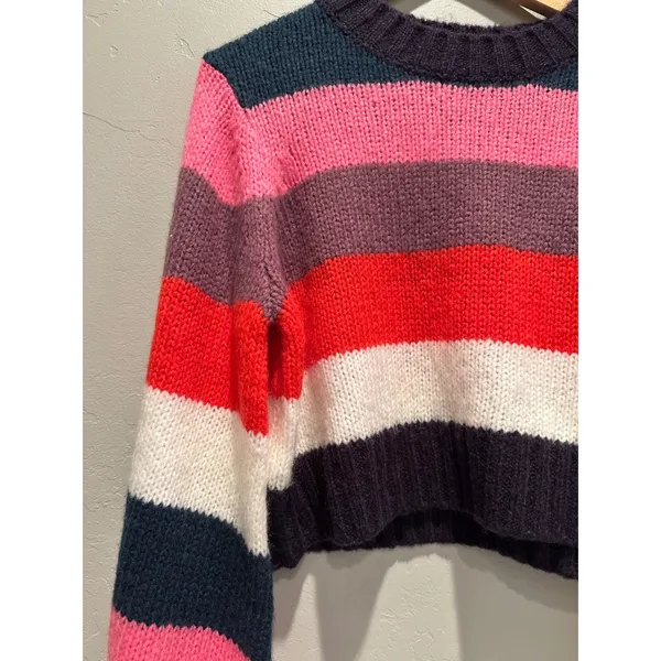 Rolla's Covergirl Gigi Knit Sweater Large Striped Wool‎ Blend Balloon Sleeves - Image 5