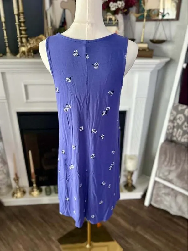 Old Navy Purple Floral Sleeveless Shift Dress Women’s Medium - Image 3