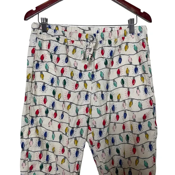 Hanna Andersson adult holidays light flannel cotton straight leg pants sz M - Image 3