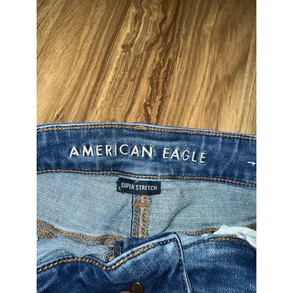 American Eagle Women's 8 Short Regular Hi‎ Rise Jegging Super Stretch Distressed - Image 3