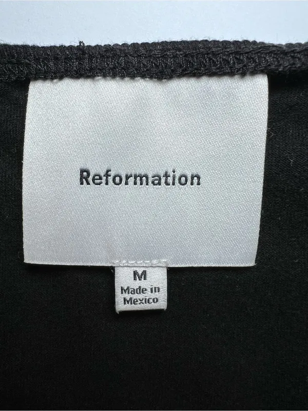 Reformation Black Off-Shoulder Ruched Front Top size medium‎ - Image 3