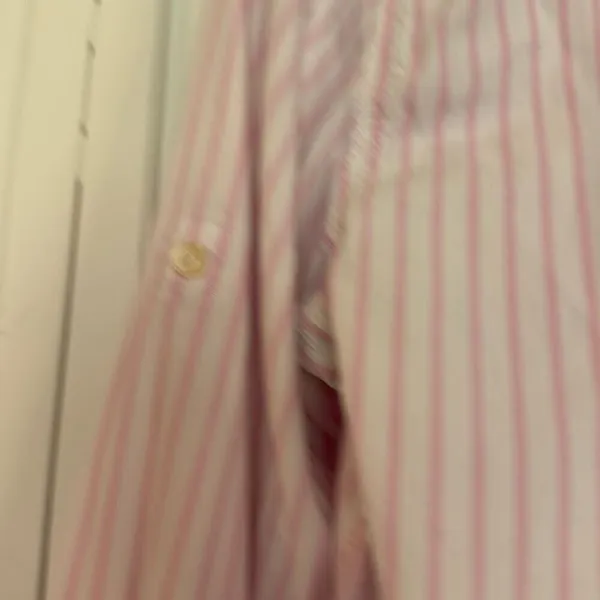 Lauren Ralph Lauren pink striped pocket front button down large - Image 6