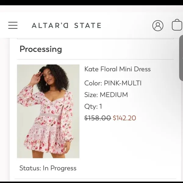 Altar’d State Pink Kate Floral Mini Dress Size Largebustier corset bodice - Image 2