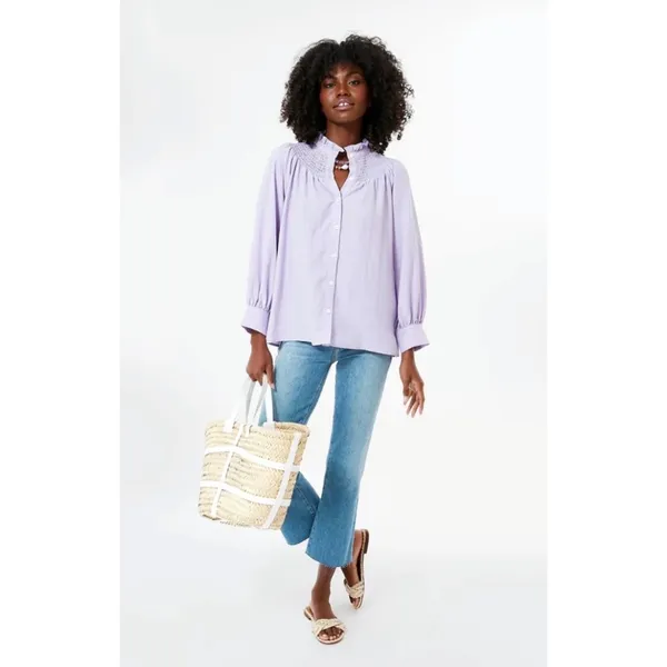 Pomander Place Emory Smocked Lilac Top - Image 9