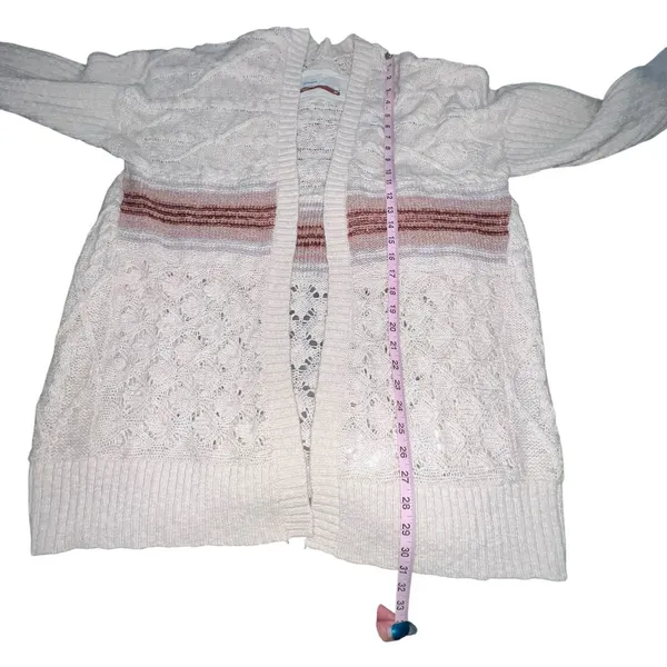 Anthropologie Pilcro Jemma Cable-Knit Open Cardigan Women Size XS/S Beige‎ Wool - Image 8
