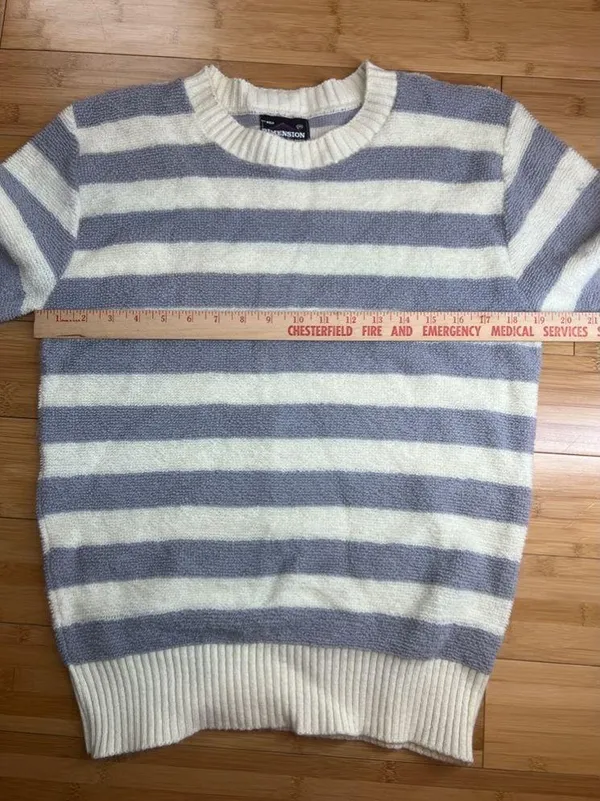 Vintage PulloverDimension By Milford Womens cream &grey|USA Made Crewneck|Size:M - Image 12