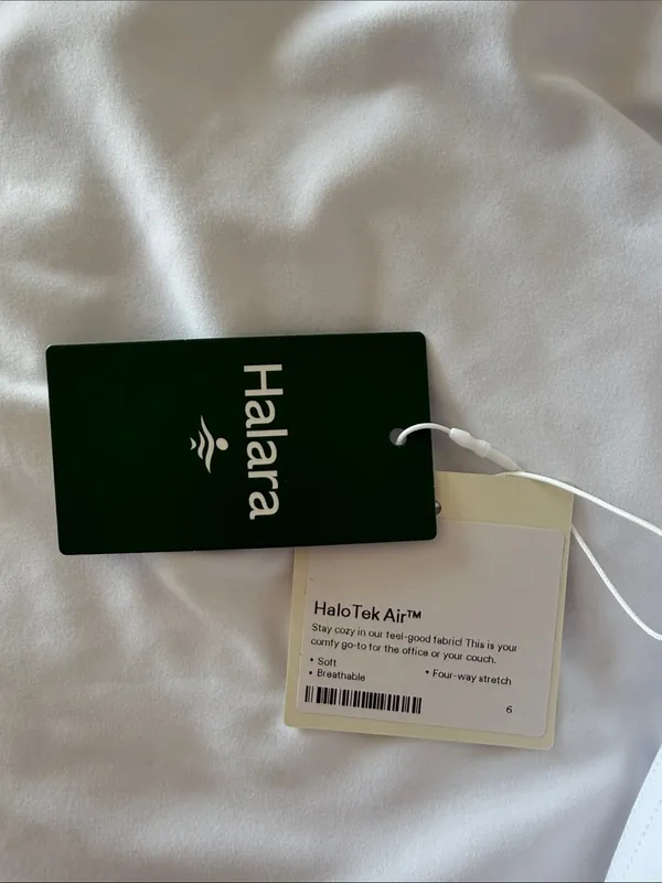Halara HaloTekAir Wide Leg Pants White Size Large Stretch Pull On NWT - Image 9