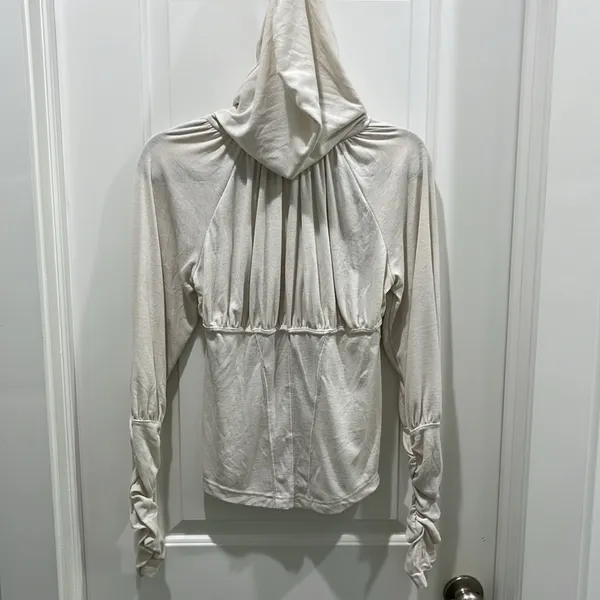 Free People Movement Look Within Layer Long Sleeve Hoodie in Cream Sz S - Image 6