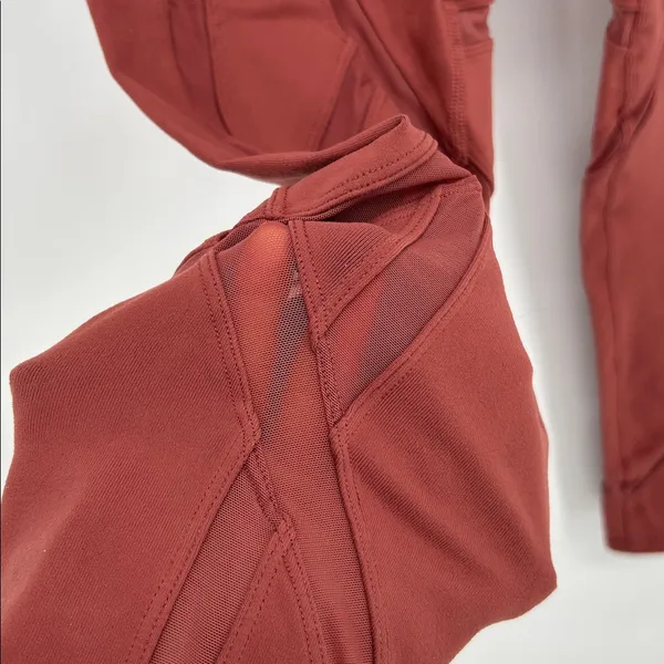 Alo Yoga High Waist Sculpt Mesh Leggings Rust Brown Size M - Image 4