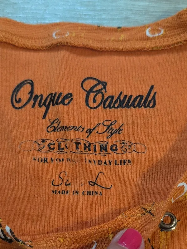 Onque Casuals 3/4 Sleeve Halloween Top | Pumpkin Halloween Pattern Shirt - Image 4