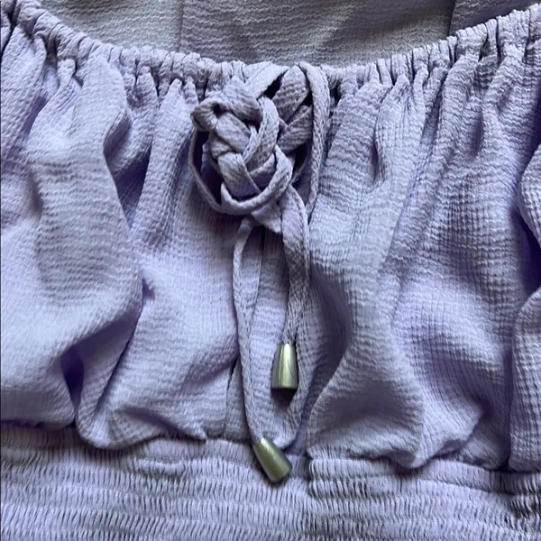 Free People Purple Crop Tie Front Blouse - Image 3