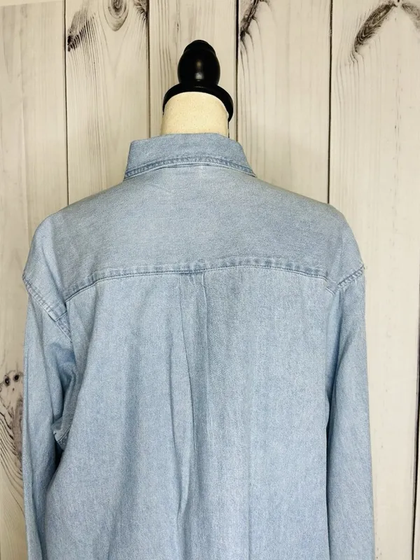Princess Cruises Blue Womens Button Down Cotton Denim Shirt Sz M Vintage - Image 10