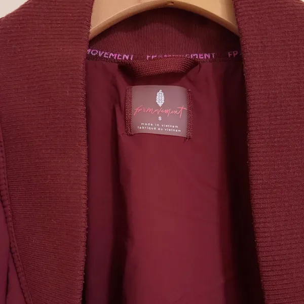 Free People | Oversized Bomber Jacket in Burgundy size Small - Image 9