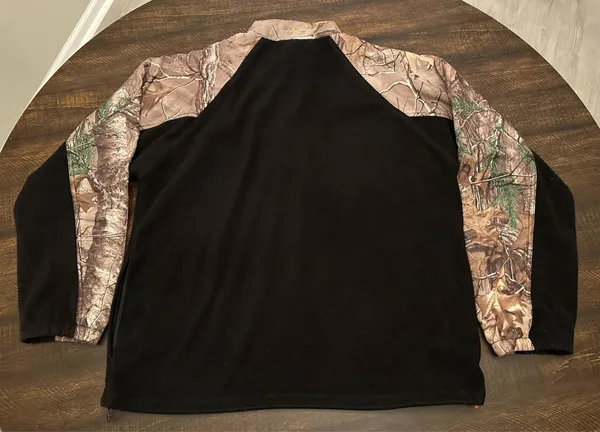 Habit Outdoors Mens Black Fleece Zip Up Realtree Camouflage Sleeve Size Large - Image 10