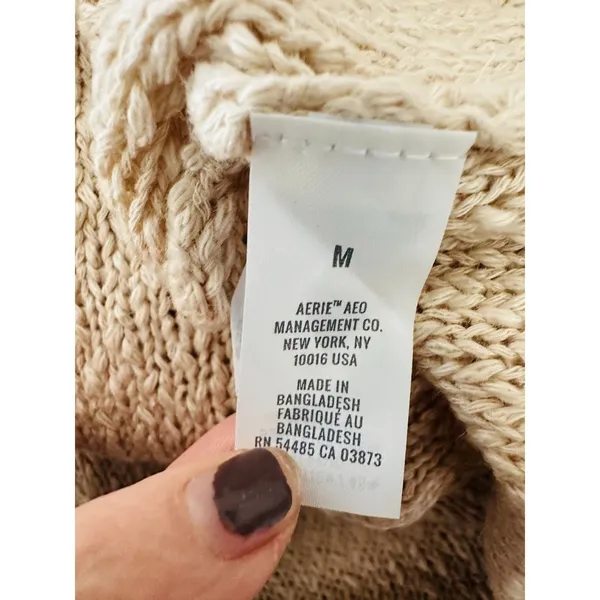 Aerie Womens Sweater Pullover Oversized Deconstructed Slouchy Beige Size‎ Medium - Image 8