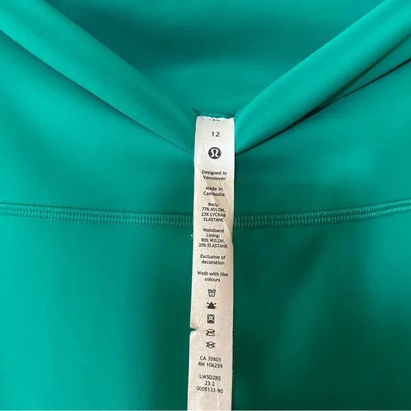 Lululemon Wunder Train Contour Fit High-Rise Tight Leggings Maldives Green Sz 12 - Image 6