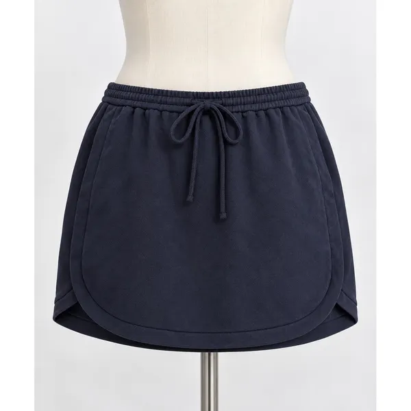 J. Crew Navy Blue Tulip Hem Mini Skirt with Pockets Size 12 Drawstring Waist - Image 2