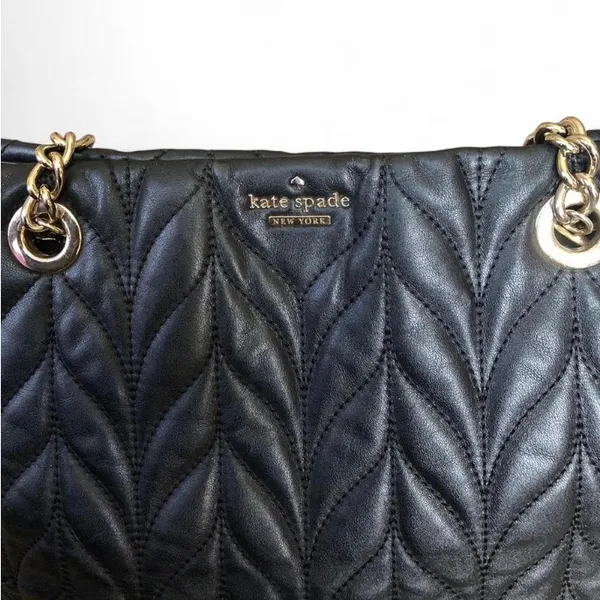 Kate Spade Briar Lane Quilted Purse, Size OS - Black/Gold - Image 15