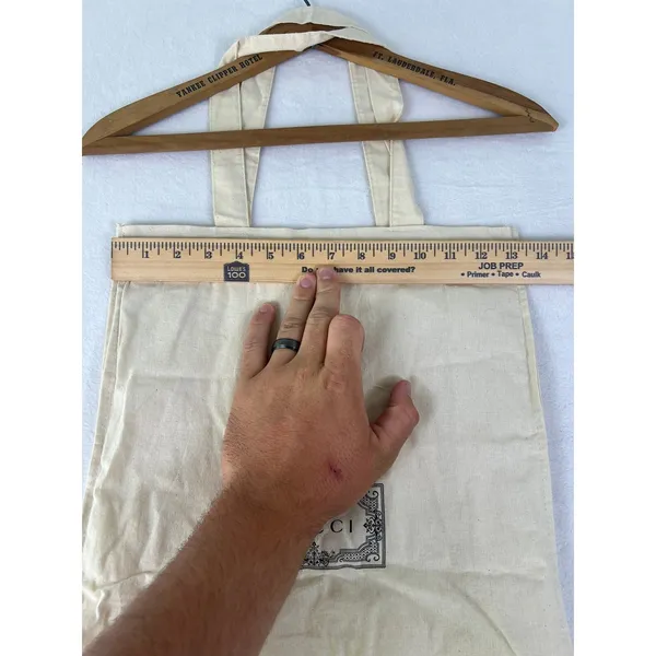 Gucci Tote Bag Unisex OS Cream Cotton Logo Shopper Dust Bag - Image 3