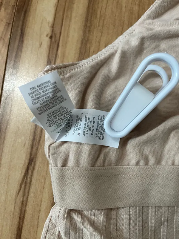 NWT Offline By Aerie Ribbed Lace Crop Tank Built in shelf Bra Beige Sz Small - Image 5