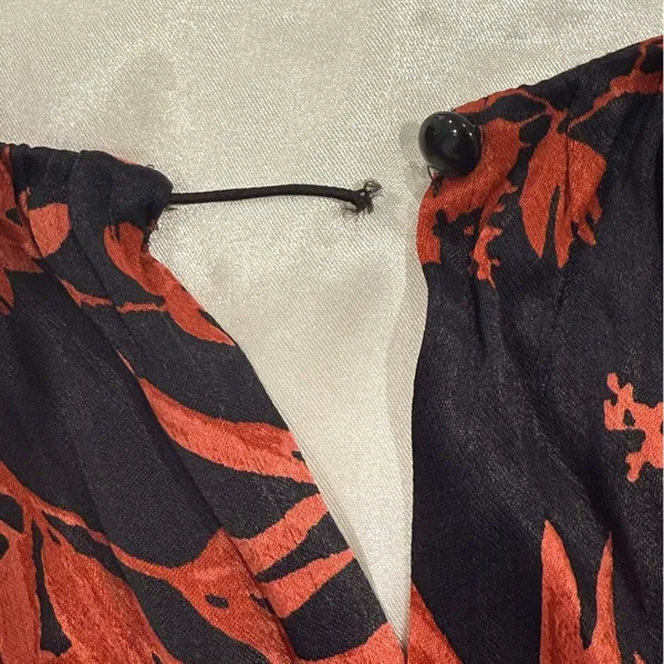 Anthropologie The Somerset Floral Jumpsuit Satin Red Small Wedding Festival Chic - Image 14