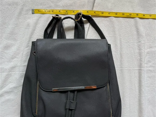 Women’s Gray Backpack Purse with Gold Accent - Image 9