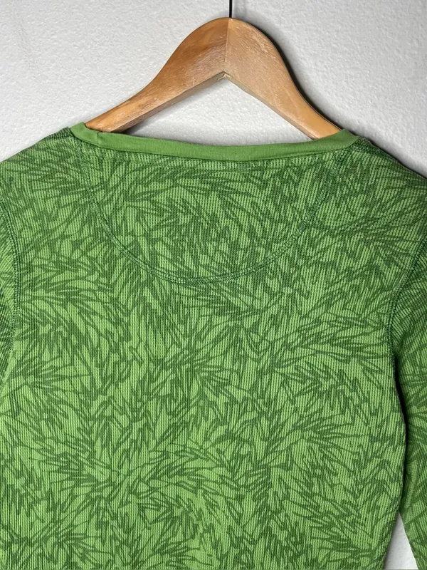 Nike ACG Green Leaf Print Waffle Knit Thermal Long Sleeve Top - Image 4