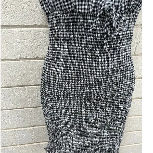 Princess Polly Solving Shirred Mini Dress Black Gingham size 6 NWT - Image 9