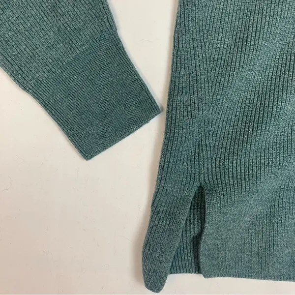 Lululemon womens size 10 merino wool sweater green knit pullover crew neck tide - Image 5