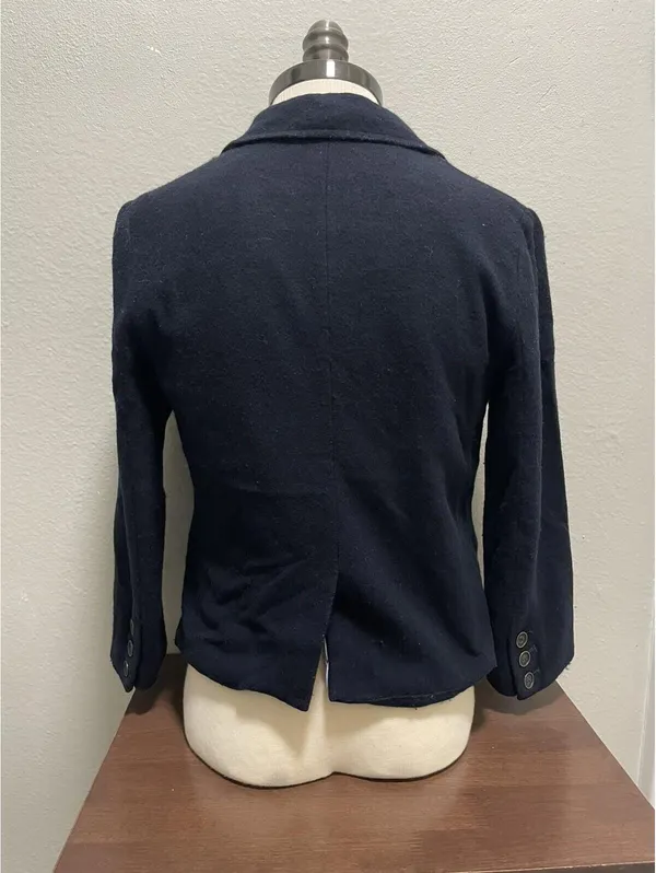 VTG Abercrombie & Fitch Y2K Blue Blazer Wool Blend Jacket M - Image 3