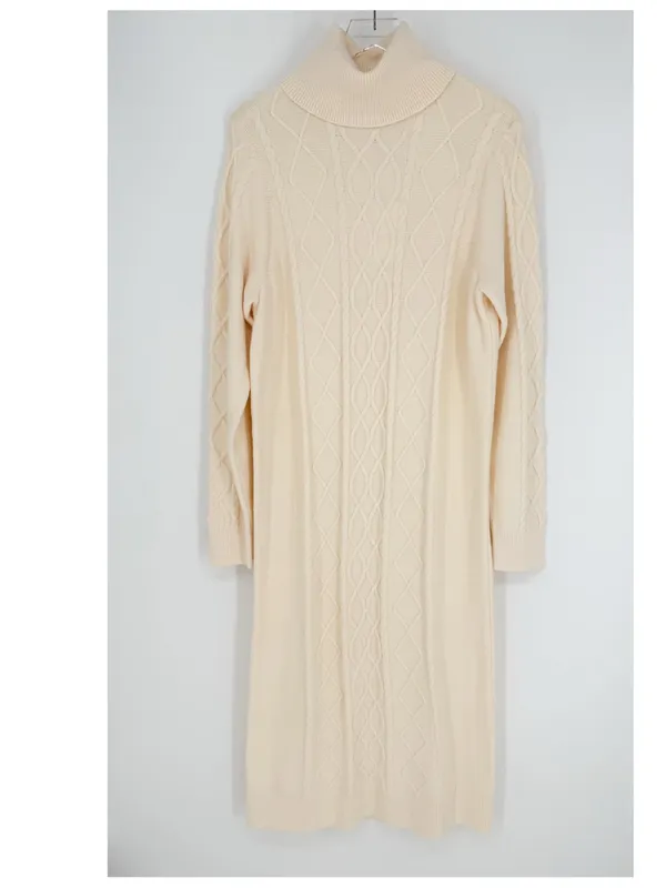 NWT Show Me Your Mumu Montreal Cable Knit Midi Dress Women's M Cream Coastal - Image 3