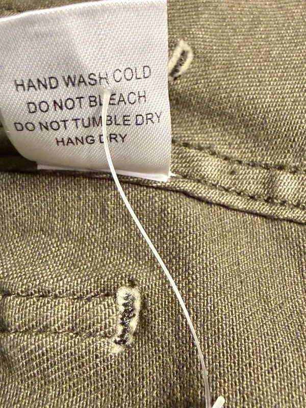 Miou Muse Wide Leg Denim Jeans Women's Small Faded Olive Raw Hem Festival NWOT - Image 15