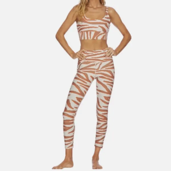 Beach Riot Sport Piper‎ High Rise Stretch Leggings in Cloud Cream Zebra Size XS - Image 2